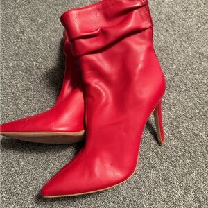 Jessica Simpson Vibrant Red Heeled Boots